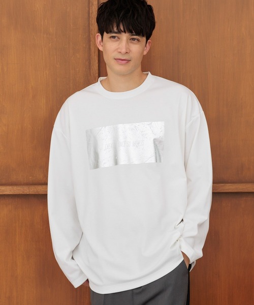 LAKOLE（ラコレ）の「箔プリントT長袖 / 145406（Tシャツ/カットソー・メンズ・グリーン/ブラック/ホワイト・MEDIUM/LARGE）」の2枚目の写真