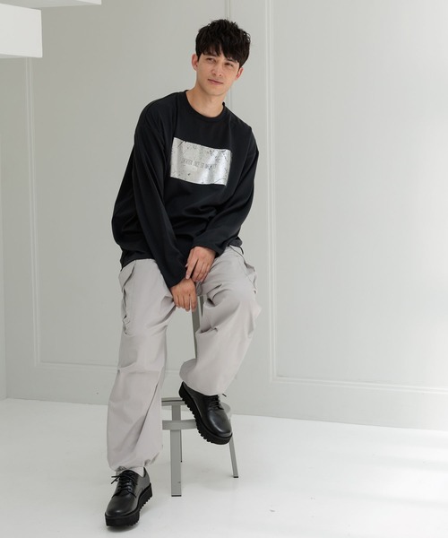 LAKOLE（ラコレ）の「箔プリントT長袖 / 145406（Tシャツ/カットソー・メンズ・グリーン/ブラック/ホワイト・MEDIUM/LARGE）」の5枚目の写真