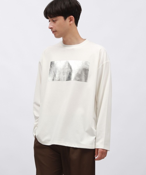 LAKOLE（ラコレ）の「箔プリントT長袖 / 145406（Tシャツ/カットソー・メンズ・グリーン/ブラック/ホワイト・MEDIUM/LARGE）」の9枚目の写真