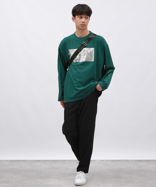 LAKOLE（ラコレ）の「箔プリントT長袖 / 145406（Tシャツ/カットソー・メンズ・グリーン/ブラック/ホワイト・MEDIUM/LARGE）」の12枚目の写真