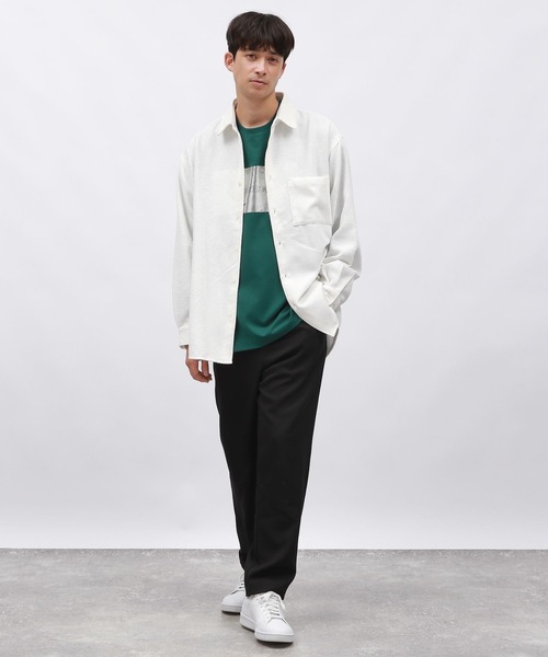 LAKOLE（ラコレ）の「箔プリントT長袖 / 145406（Tシャツ/カットソー・メンズ・グリーン/ブラック/ホワイト・MEDIUM/LARGE）」の13枚目の写真