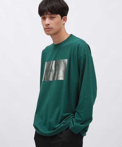 LAKOLE（ラコレ）の「箔プリントT長袖 / 145406（Tシャツ/カットソー・メンズ・グリーン/ブラック/ホワイト・MEDIUM/LARGE）」の14枚目の写真