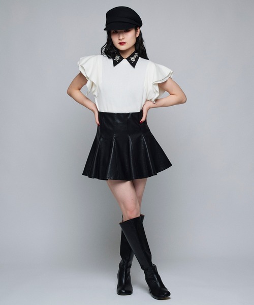 Narcissus - ナルシス❤️フリルトップス sale セール】【Narcissus】フリルニットトップス（Tシャツ