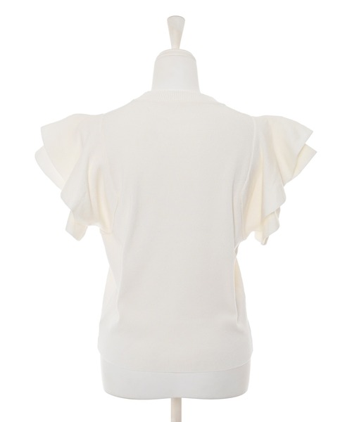 Narcissus（ナルシス）の「フリルニットトップス（Tシャツ/カットソー・レディース・ブラック/ホワイト・FREE）」の9枚目の写真
