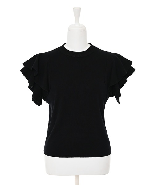 Narcissus（ナルシス）の「フリルニットトップス（Tシャツ/カットソー・レディース・ブラック/ホワイト・FREE）」の13枚目の写真