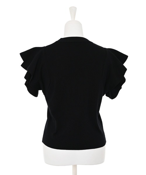 Narcissus（ナルシス）の「フリルニットトップス（Tシャツ/カットソー・レディース・ブラック/ホワイト・FREE）」の8枚目の写真