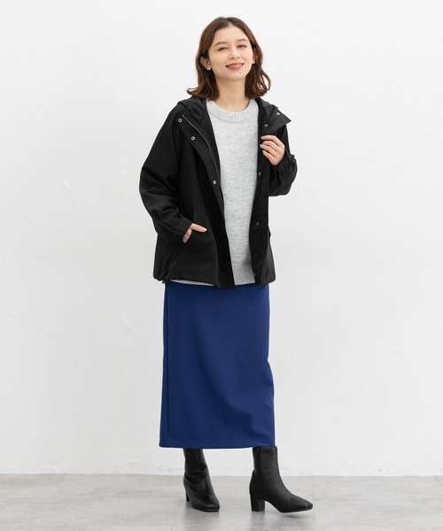 Honeys（ハニーズ）の「【非フッ素撥水加工】フードブルゾン（ブルゾン・レディース・ブラック/カーキ/ネイビー/ベージュ・M/L/LL）」の6枚目の写真