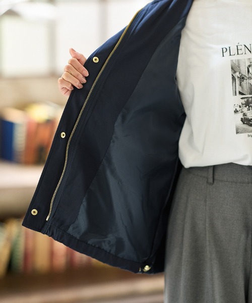 Honeys（ハニーズ）の「【非フッ素撥水加工】フードブルゾン（ブルゾン・レディース・ブラック/カーキ/ネイビー/ベージュ・M/L/LL）」の13枚目の写真