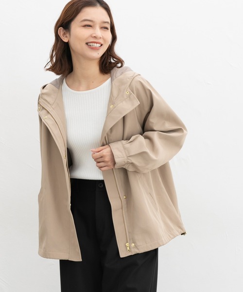 Honeys（ハニーズ）の「【非フッ素撥水加工】フードブルゾン（ブルゾン・レディース・ブラック/カーキ/ネイビー/ベージュ・M/L/LL）」の21枚目の写真