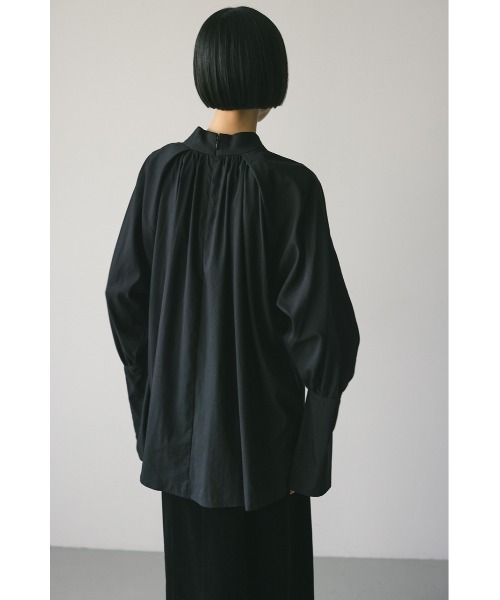 ブラウス シャツ ロングカフギャザータックブラウス レディース セール】ロングカフギャザータックブラウス（シャツ/ブラウス