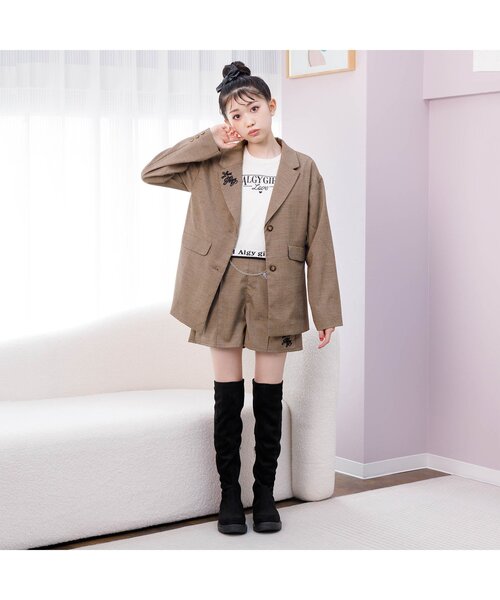 algy（アルジー）の「【セットアップ】ロングジャケット（テーラードジャケット・キッズ・ブラウン/グレー・MEDIUM/SMALL/X-SMALL/XX-SMALL）」の18枚目の写真