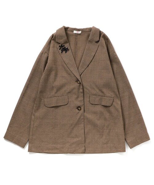 algy（アルジー）の「【セットアップ】ロングジャケット（テーラードジャケット・キッズ・ブラウン/グレー・MEDIUM/SMALL/X-SMALL/XX-SMALL）」の7枚目の写真