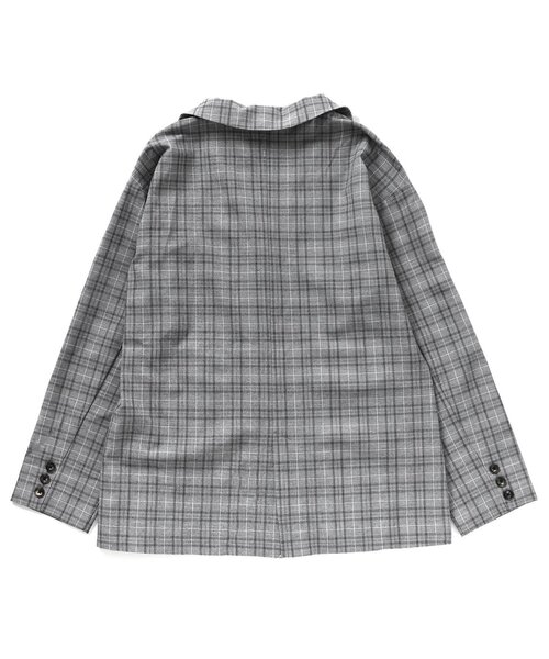 algy（アルジー）の「【セットアップ】ロングジャケット（テーラードジャケット・キッズ・ブラウン/グレー・MEDIUM/SMALL/X-SMALL/XX-SMALL）」の12枚目の写真