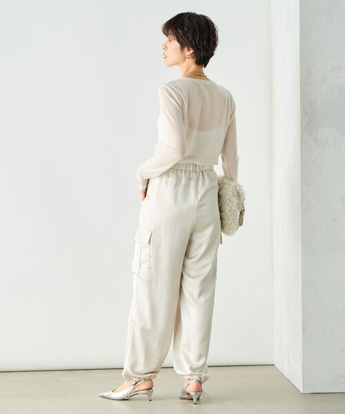 NOLLEY’S Sophi(ノーリーズソフィ)の「カシミヤシルク混ラメロンT(Tシャツ/カットソー・レディース・オフホワイト/グレイッシュベージュ・38)」の6枚目の写真