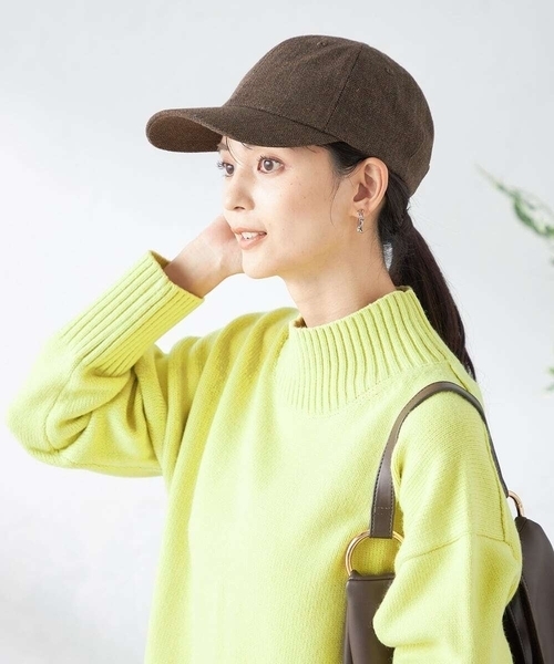 a.v.v(アーヴェヴェ)の「ヘリンボーンキャップ(キャップ・レディース・チャコールグレー/ブラウン・38)」の3枚目の写真
