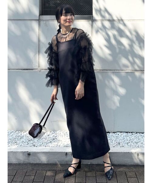 LAGUNAMOON(ラグナムーン)の「チュールブラウス(シャツ/ブラウス・レディース・ブラック/チャコールグレー・FREE)」の6枚目の写真