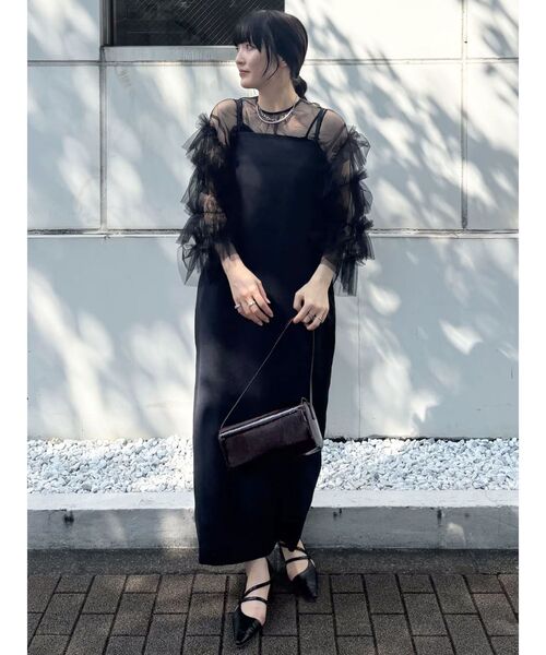 LAGUNAMOON(ラグナムーン)の「チュールブラウス(シャツ/ブラウス・レディース・ブラック/チャコールグレー・FREE)」の7枚目の写真