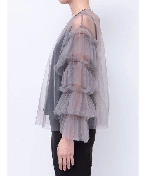LAGUNAMOON(ラグナムーン)の「チュールブラウス(シャツ/ブラウス・レディース・ブラック/チャコールグレー・FREE)」の9枚目の写真