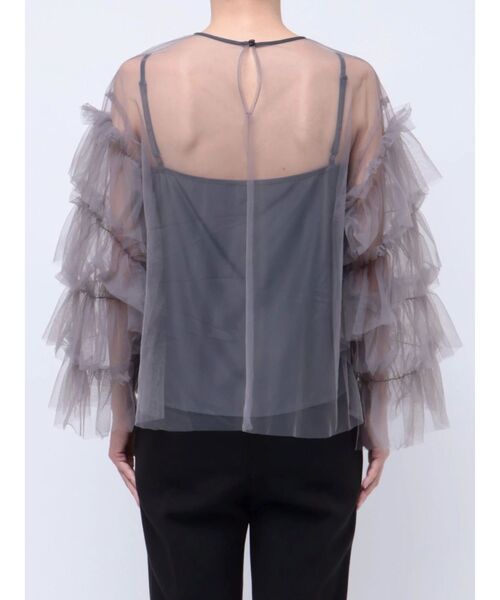 LAGUNAMOON(ラグナムーン)の「チュールブラウス(シャツ/ブラウス・レディース・ブラック/チャコールグレー・FREE)」の10枚目の写真