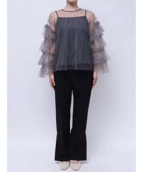 LAGUNAMOON(ラグナムーン)の「チュールブラウス(シャツ/ブラウス・レディース・ブラック/チャコールグレー・FREE)」の16枚目の写真