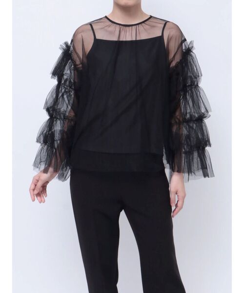 LAGUNAMOON(ラグナムーン)の「チュールブラウス(シャツ/ブラウス・レディース・ブラック/チャコールグレー・FREE)」の22枚目の写真