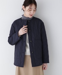 ◆タフタノーカラーキルティングジャケット