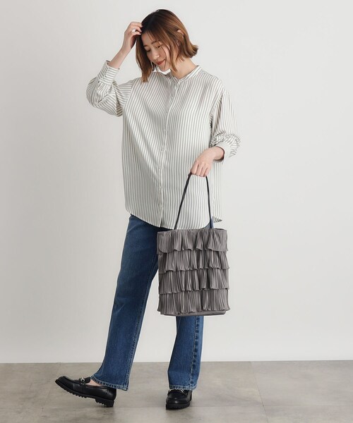 grove（グローブ）の「◆プリーツティアードトート（トートバッグ・レディース・ブラック/グレー/チャコールグレー・00）」の5枚目の写真