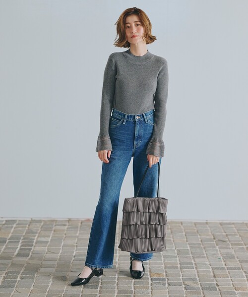 grove（グローブ）の「◆プリーツティアードトート（トートバッグ・レディース・ブラック/グレー/チャコールグレー・00）」の7枚目の写真