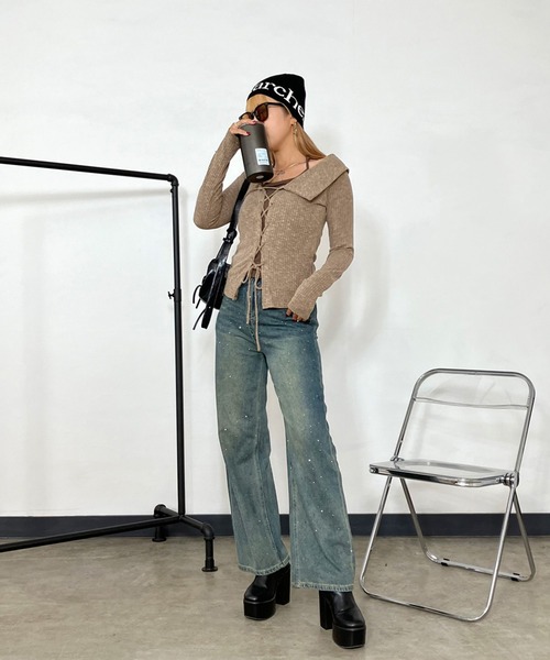 non-hedge（ノンヘッジ）の「ロゴビーニー（ニットキャップ/ビーニー・レディース・グレー/ホワイト/ブラック・FREE）」の5枚目の写真