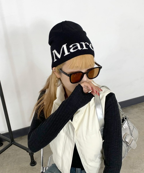 non-hedge（ノンヘッジ）の「ロゴビーニー（ニットキャップ/ビーニー・レディース・グレー/ホワイト/ブラック・FREE）」の8枚目の写真