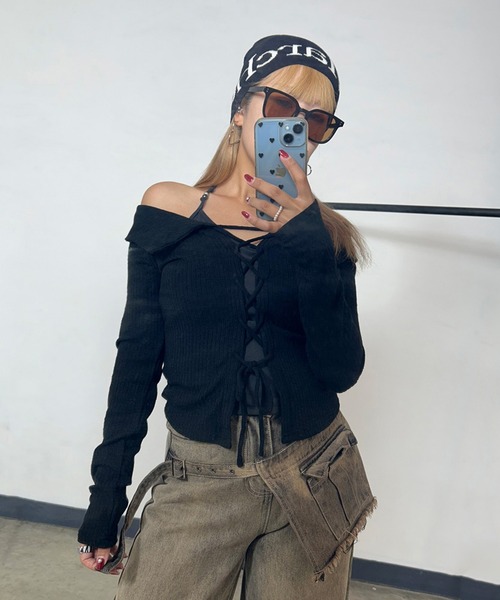 non-hedge（ノンヘッジ）の「ロゴビーニー（ニットキャップ/ビーニー・レディース・グレー/ホワイト/ブラック・FREE）」の9枚目の写真