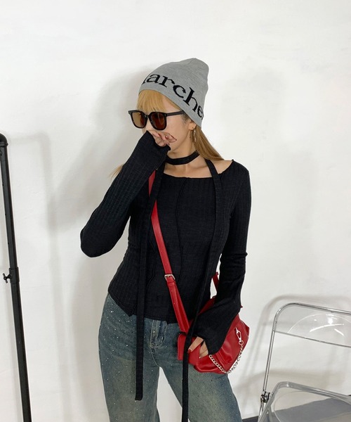 non-hedge（ノンヘッジ）の「ロゴビーニー（ニットキャップ/ビーニー・レディース・グレー/ホワイト/ブラック・FREE）」の17枚目の写真