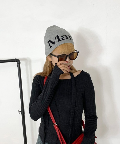 non-hedge（ノンヘッジ）の「ロゴビーニー（ニットキャップ/ビーニー・レディース・グレー/ホワイト/ブラック・FREE）」の18枚目の写真