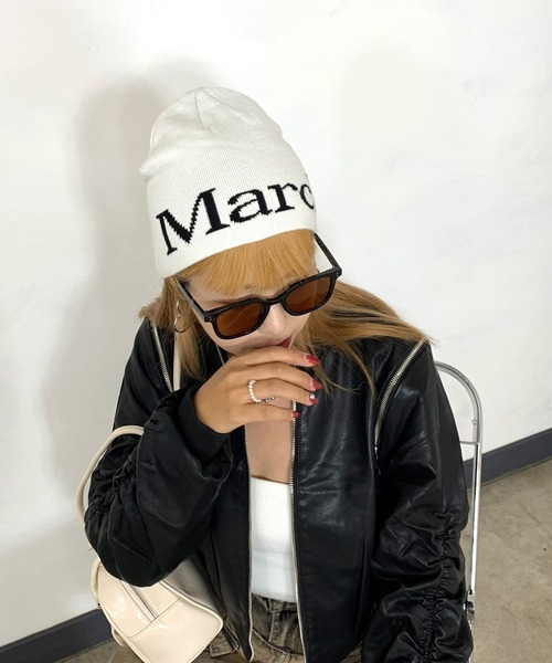 non-hedge（ノンヘッジ）の「ロゴビーニー（ニットキャップ/ビーニー・レディース・グレー/ホワイト/ブラック・FREE）」の12枚目の写真