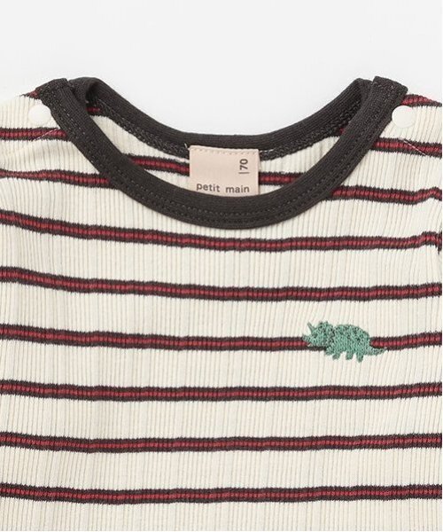 petit main（プティマイン）の「ランダムテレコBDロンパース（ロンパース・キッズ・レッド/グリーン/ネイビー・70cm/80ｃｍ）」の7枚目の写真