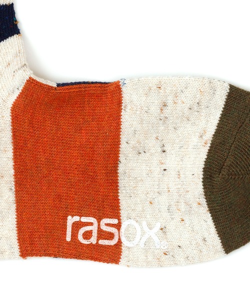 rasox（ラソックス）の「rasox（ラソックス）／　パッチワークコットンネップ（ソックス/靴下・レディース・オリーブ/サックスブルー/グレー・SMALL/MEDIUM/LARGE）」の13枚目の写真