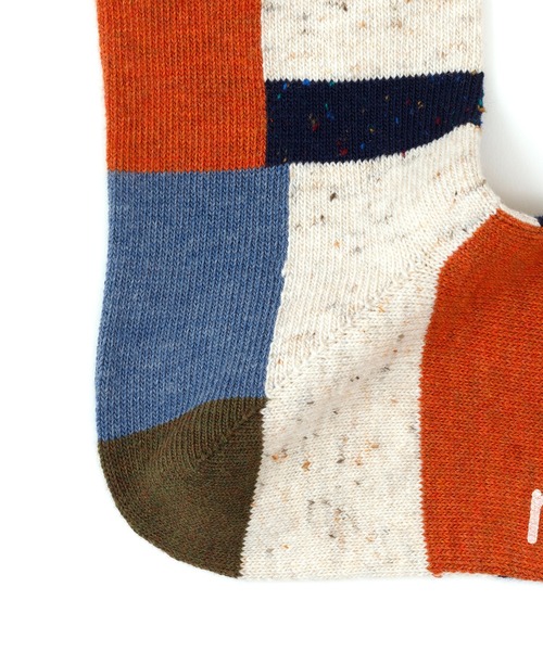 rasox（ラソックス）の「rasox（ラソックス）／　パッチワークコットンネップ（ソックス/靴下・レディース・オリーブ/サックスブルー/グレー・SMALL/MEDIUM/LARGE）」の12枚目の写真