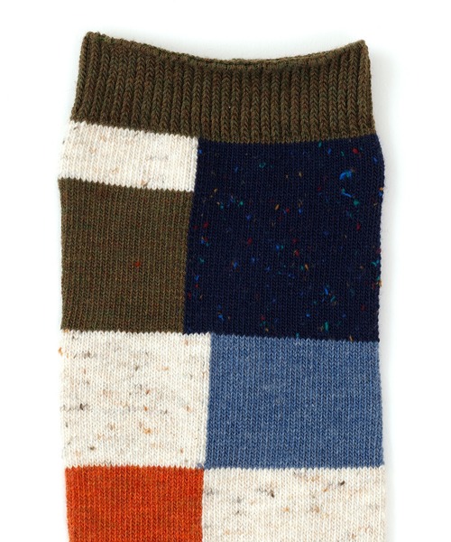 rasox（ラソックス）の「rasox（ラソックス）／　パッチワークコットンネップ（ソックス/靴下・レディース・オリーブ/サックスブルー/グレー・SMALL/MEDIUM/LARGE）」の11枚目の写真
