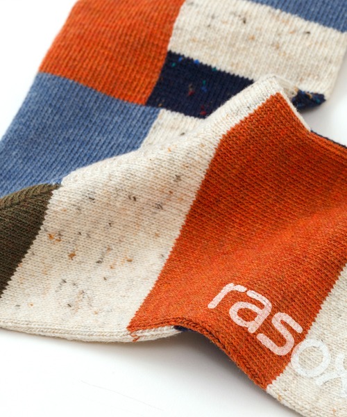 rasox（ラソックス）の「rasox（ラソックス）／　パッチワークコットンネップ（ソックス/靴下・レディース・オリーブ/サックスブルー/グレー・SMALL/MEDIUM/LARGE）」の15枚目の写真
