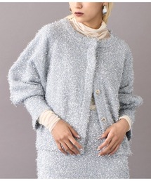 Settimissimo | ラメニットスリットスリーブショート丈カーディガン(カーディガン/ボレロ)