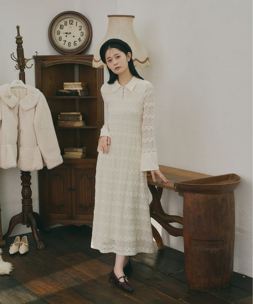 【専用】YAMADAYA リルフェテ 総レースワンピース グレージュグ 新品 Rire Feteのワンピース/ドレスの商品一覧｜ファッション通販の
