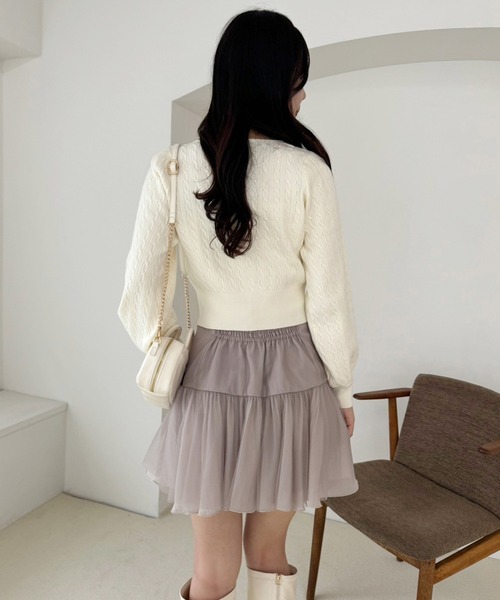 one after another NICE CLAUP（ワンアフターアナザーナイスクラップ）の「バレエコア/ドロストミニスカート（スカート・レディース・オフホワイト/ピンク/モカ・FREE）」の13枚目の写真