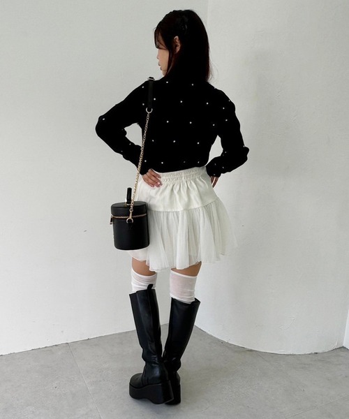 ロエベナッパレザー ストライプ ミニスカート SLY | 3D PK F／LEATHER MINI スカート (スカート(ミニ) ) |SHEL