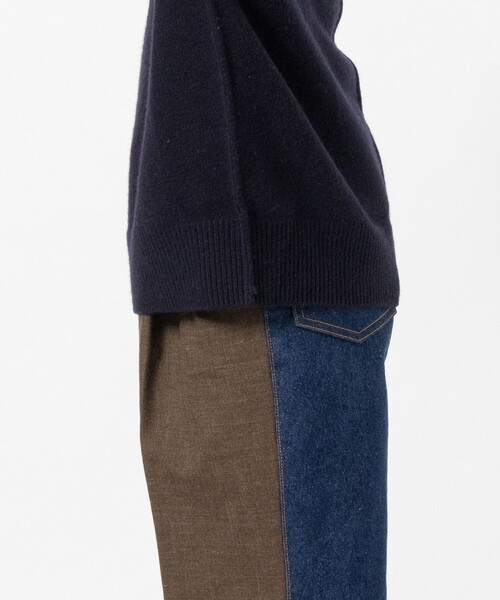 INSCRIRE - INSCRIRE アンスクリア 24AW Balloon V/N Rib Sweater Vネックニットセーター I24AW-K12 ネイビー F INSCRIRE/アンスクリア】Rib Sweater/リブセーター/ニット