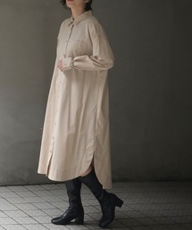 ルーズロングシャツワンピース(無地/ストライプ)