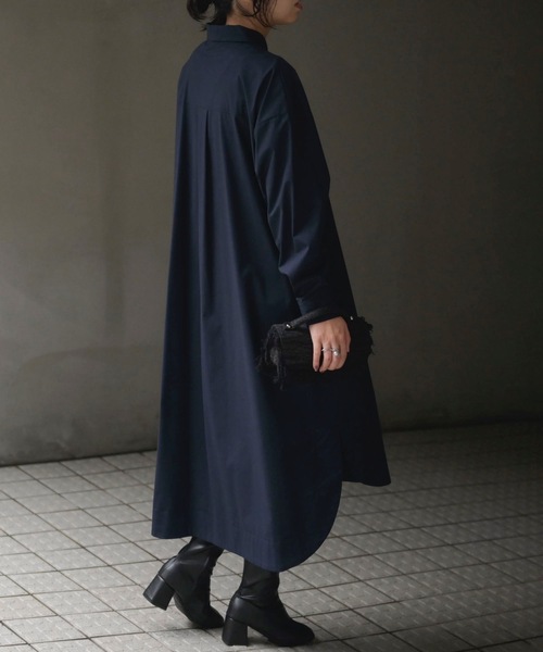 トゥルーカラーズマーケットファシル　綿100 ロングコート　シャツワンピース セール】 【羽織としてもおすすめ◎綿100％柔らかデニムのシャツ