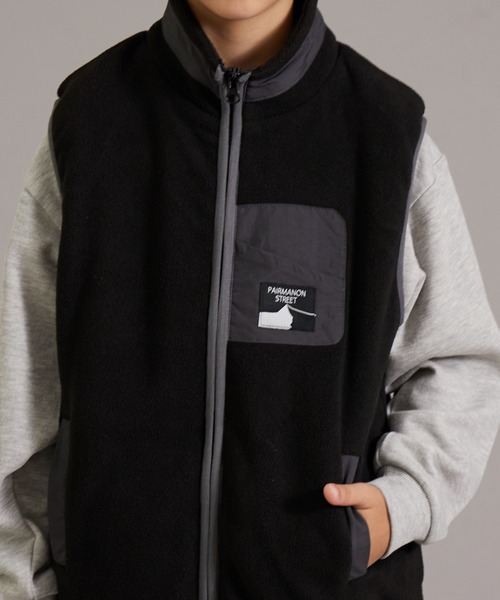 PAIRMANON STREET（ペアマノンストリート）の「【PAIRMANON STREET】マイクロフリース 無地 クレイジー 配色 ベスト（ベスト・キッズ・ベージュ/グリーン系その他/ベージュ系その他/ブラック系その他/ブラック/ブルー・100/120/150/160/140/90/130/110）」の14枚目の写真