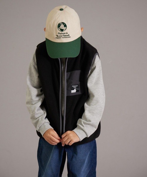 PAIRMANON STREET（ペアマノンストリート）の「【PAIRMANON STREET】マイクロフリース 無地 クレイジー 配色 ベスト（ベスト・キッズ・ベージュ/グリーン系その他/ベージュ系その他/ブラック系その他/ブラック/ブルー・100/120/150/160/140/90/130/110）」の15枚目の写真