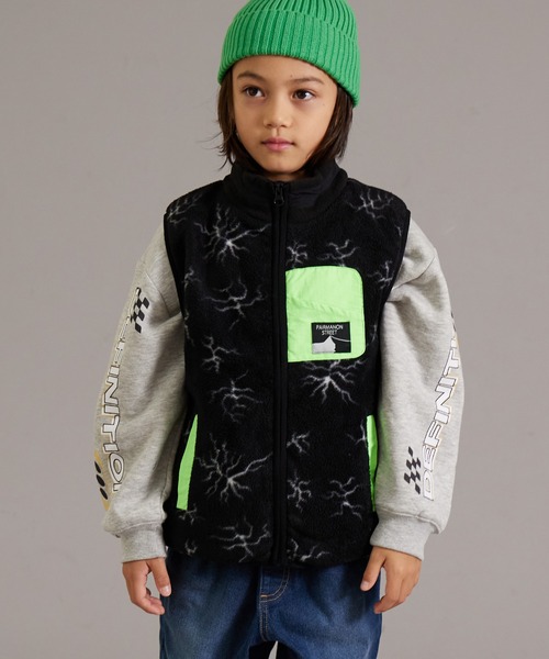PAIRMANON STREET（ペアマノンストリート）の「【PAIRMANON STREET】マイクロフリース 無地 クレイジー 配色 ベスト（ベスト・キッズ・ベージュ/グリーン系その他/ベージュ系その他/ブラック系その他/ブラック/ブルー・100/120/150/160/140/90/130/110）」の17枚目の写真