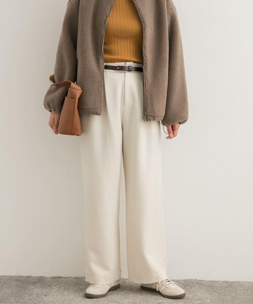 URBAN RESEARCH DOORS(アーバンリサーチドアーズ)の「『UR TECH SMOOTHLUXE』ワイドトラウザー(その他パンツ・レディース・チャコールグレー/アイボリー・SMALL/MEDIUM)」の4枚目の写真
